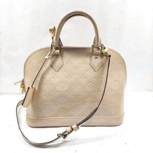 Authentic Louis Vuitton Alma PM Beige Vernis Hand Bag mn686-012426